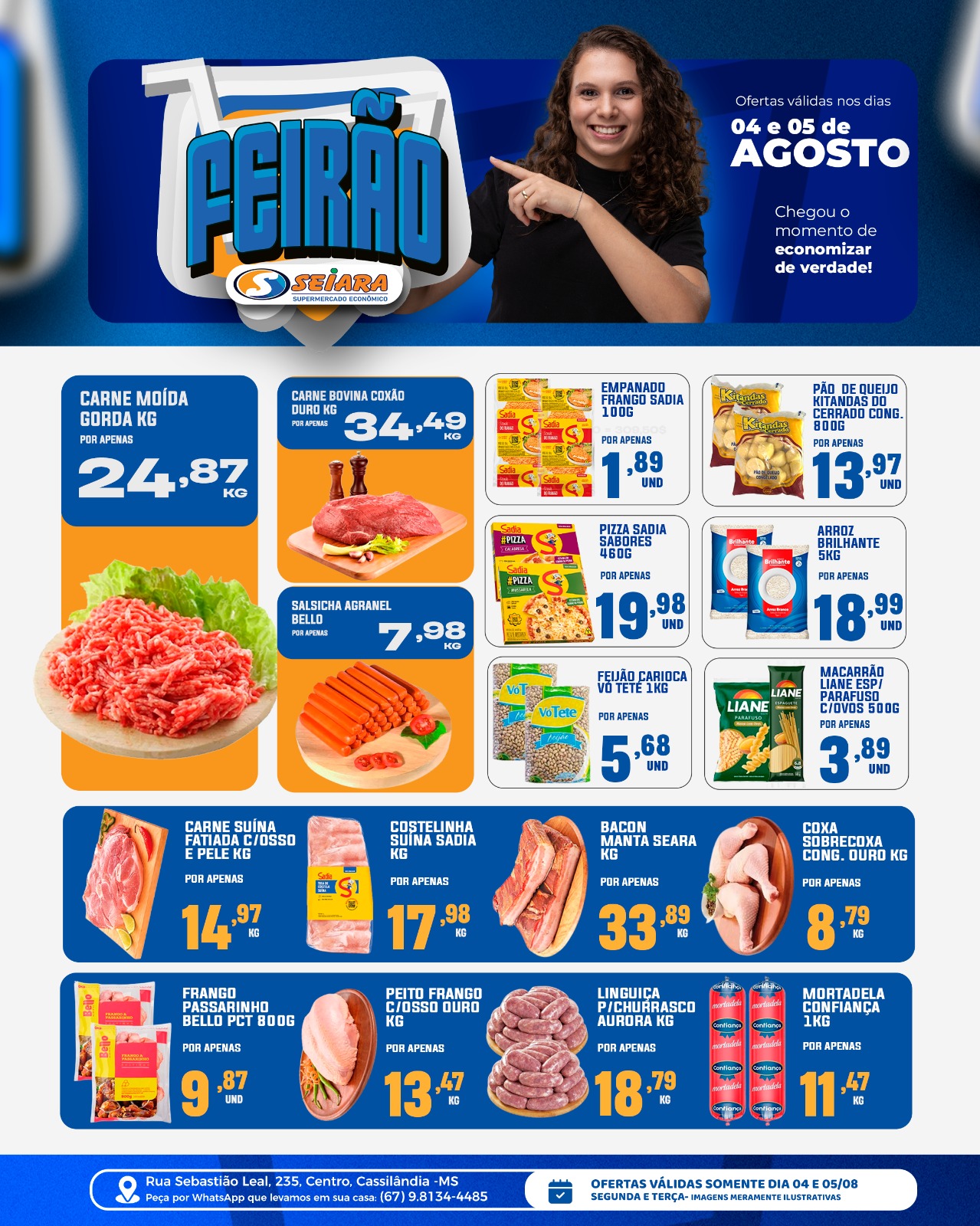 Seiara Supermercado Econ&ocirc;mico: confira as ofertas do Feir&atilde;o Seiara (04 e 05 de agosto)