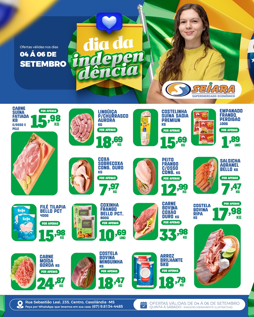 Seiara Supermercado Econ&ocirc;mico: ofertas da "Independ&ecirc;ncia Seiara" (04 &agrave; 06 de setembro)