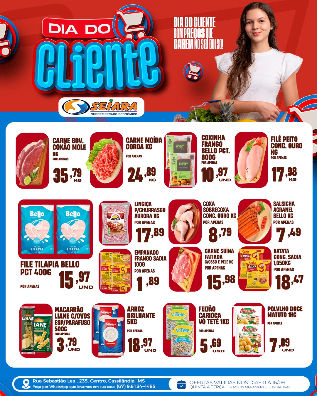 Seiara Supermercado Econ&ocirc;mico: confira as ofertas do "Dia do Cliente Seiara" (11 &agrave; 16 de setembro)