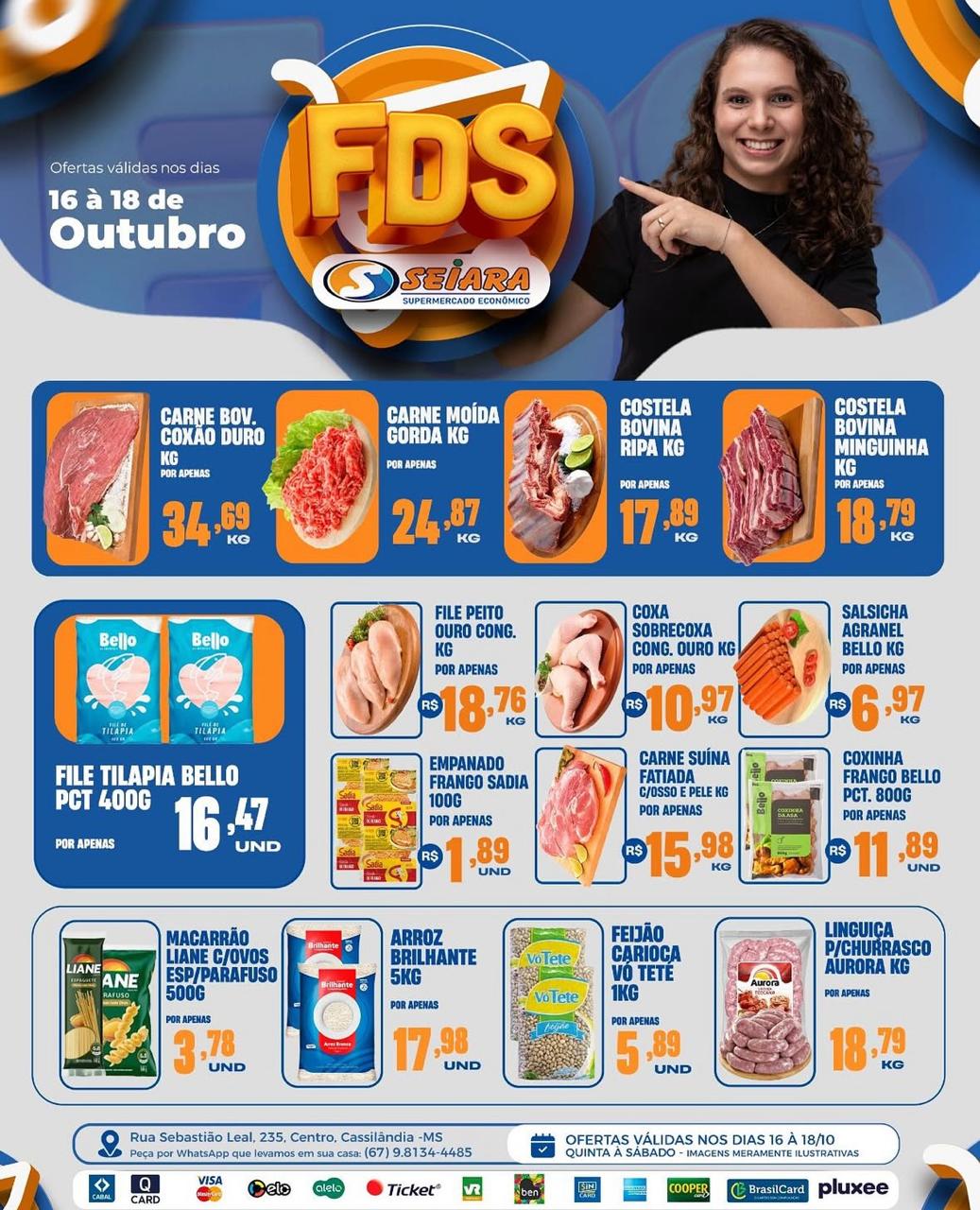 Seiara Supermercado Econ&ocirc;mico: ofertas do Final de Semana (16 &agrave; 18 de outubro)
