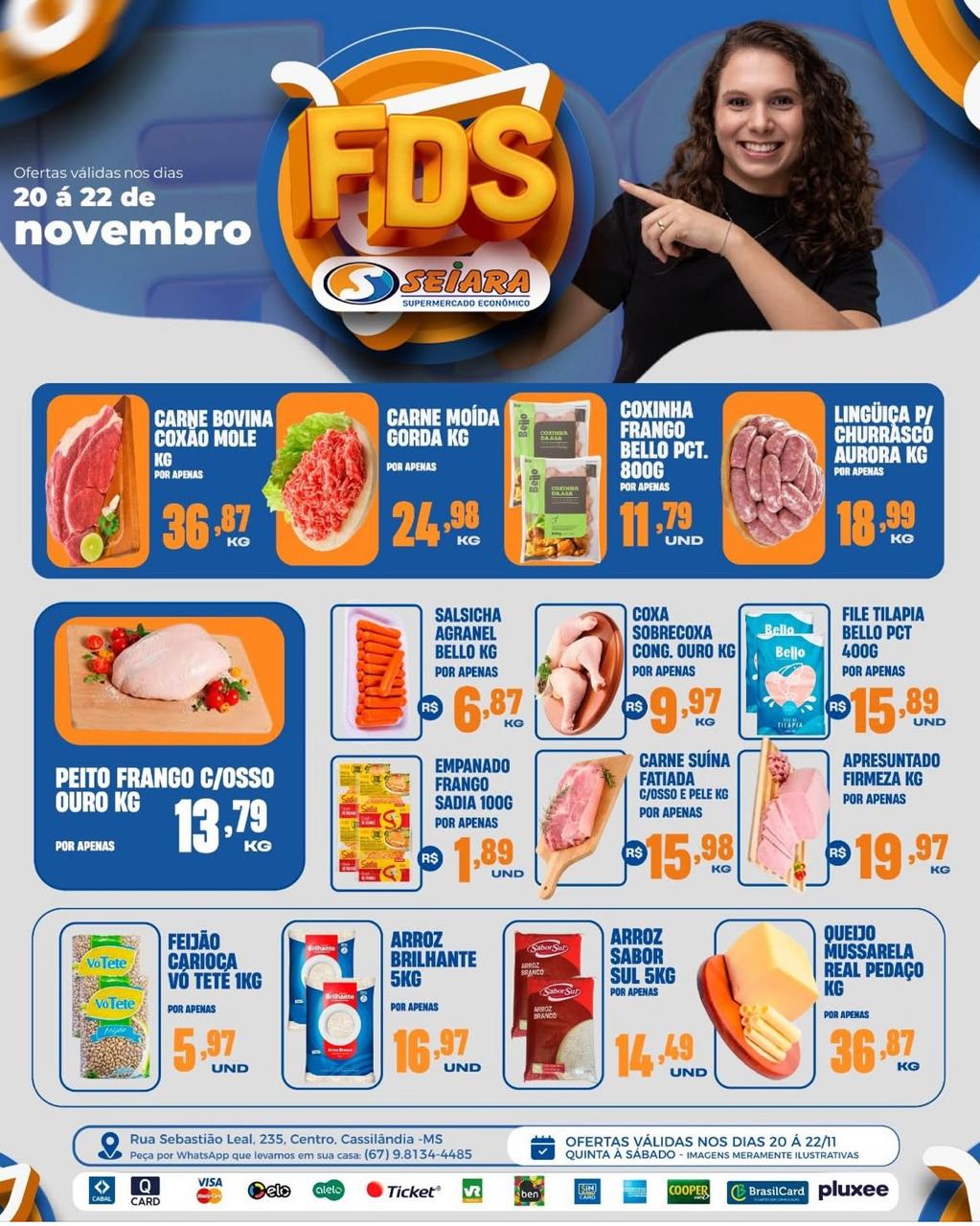 Seiara Supermercado Econ&ocirc;mico: ofertas do Final de Semana (20 &agrave; 22 de novembro)