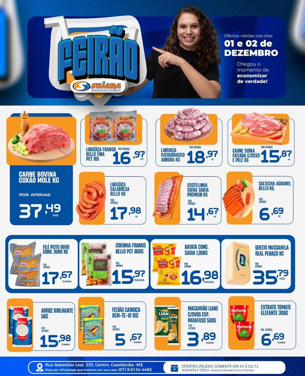 Seiara Supermercado Econ&ocirc;mico: confira as ofertas do 1&ordm; "Feir&atilde;o Seiara" do m&ecirc;s de dezembro