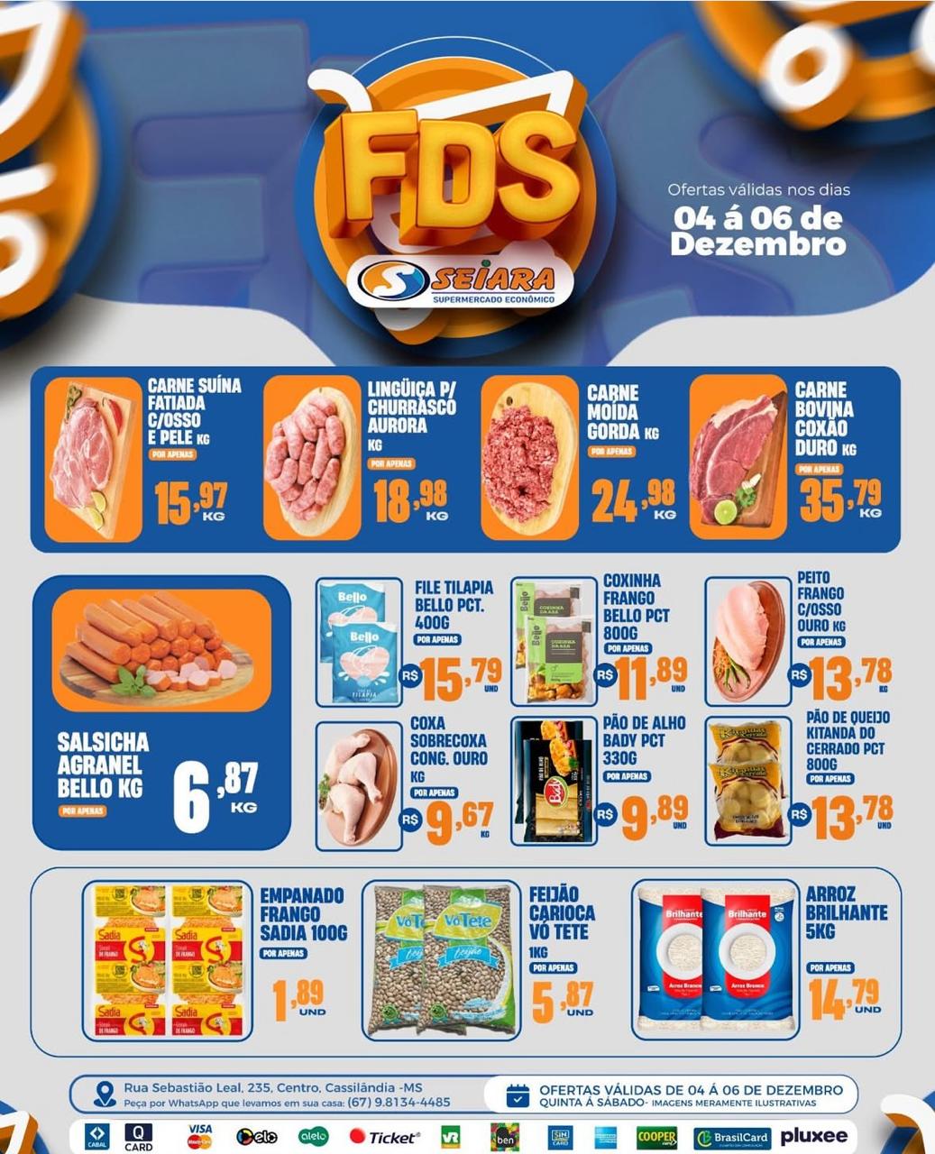 Seiara Supermercado Econ&ocirc;mico: ofertas do Final de Semana (04 &agrave; 06 de dezembro)
