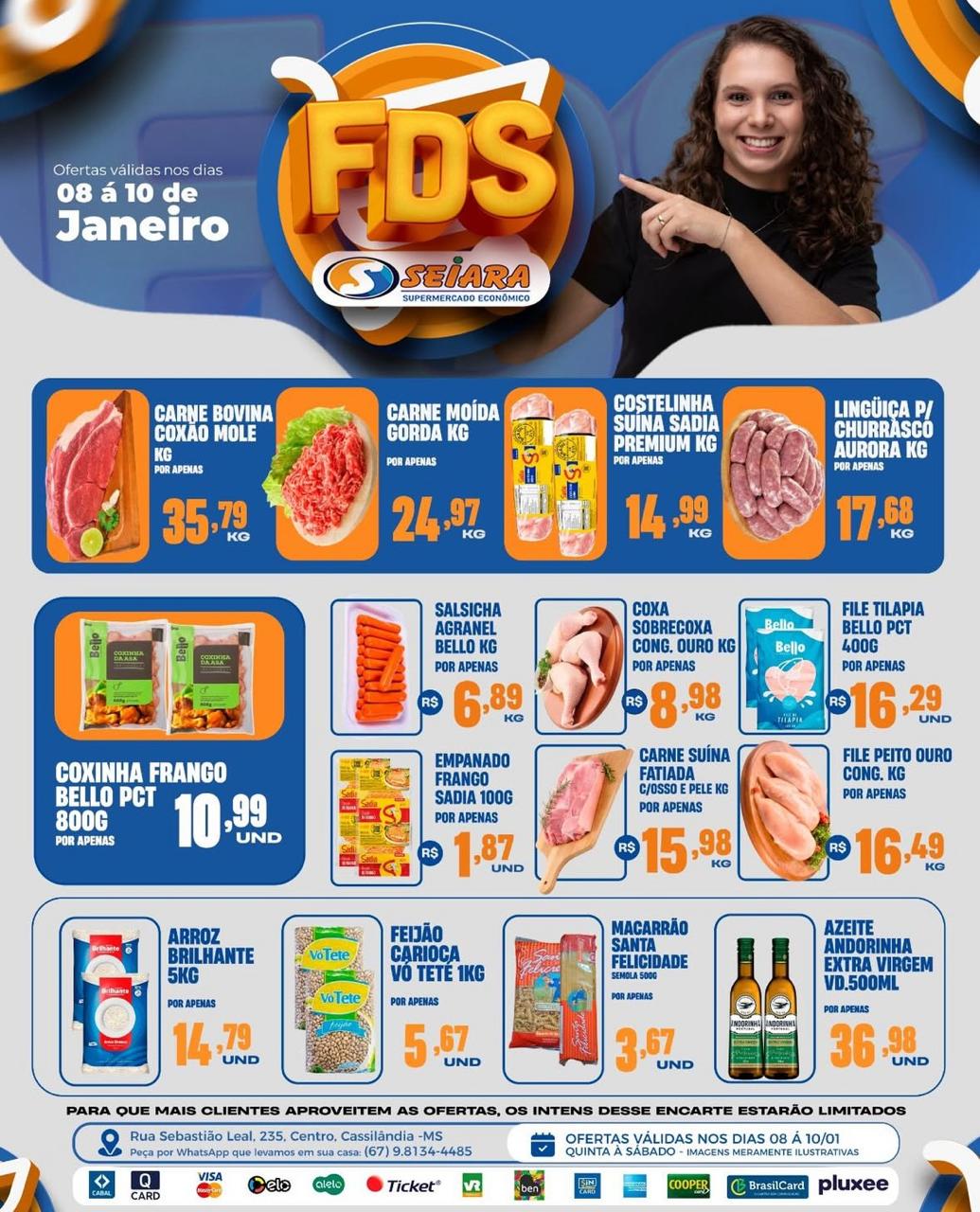 Seiara Supermercado Econ&ocirc;mico: ofertas do Final de Semana (08 &agrave; 10 de janeiro)
