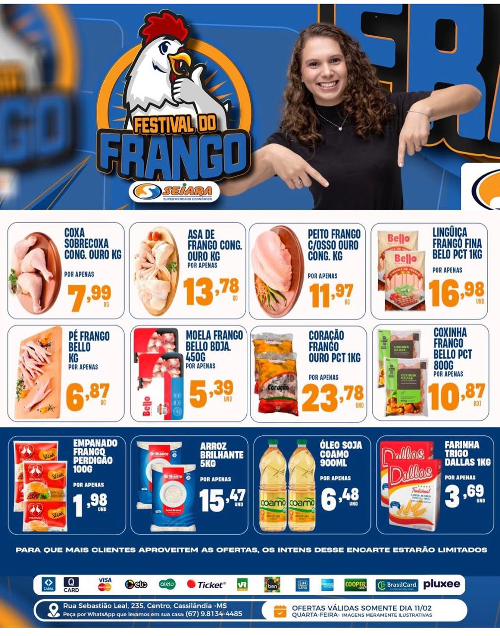 Seiara Supermercado Econ&ocirc;mico: nesta quarta-feira tem Festival do Frango