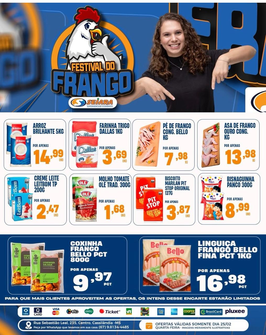 Seiara Supermercado Econ&ocirc;mico: nesta quarta-feira tem Festival do Frango