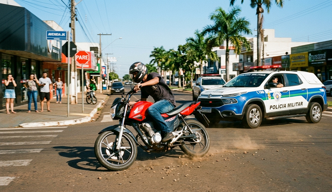Adolescente em alta velocidade foge da polícia e ignora sinalização na Avenida JK