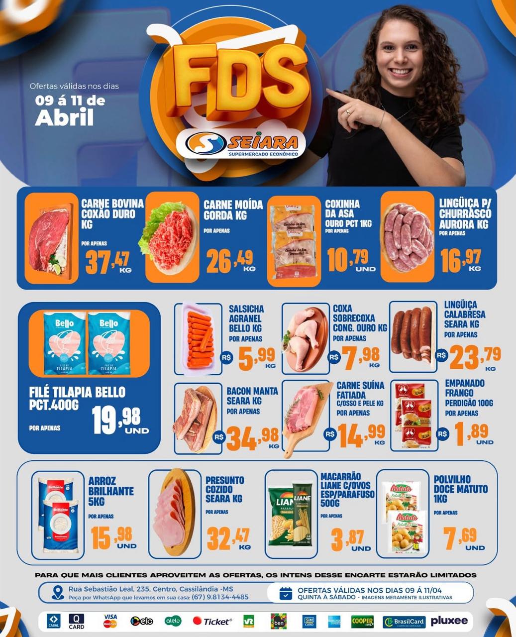 Seiara Supermercado Econ&ocirc;mico: ofertas do Final de Semana (09 &agrave; 11 de abril)