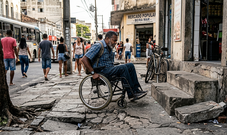 “Fui atendido na porta”: cadeirante denuncia falta de acessibilidade no comércio e descaso com rampas
