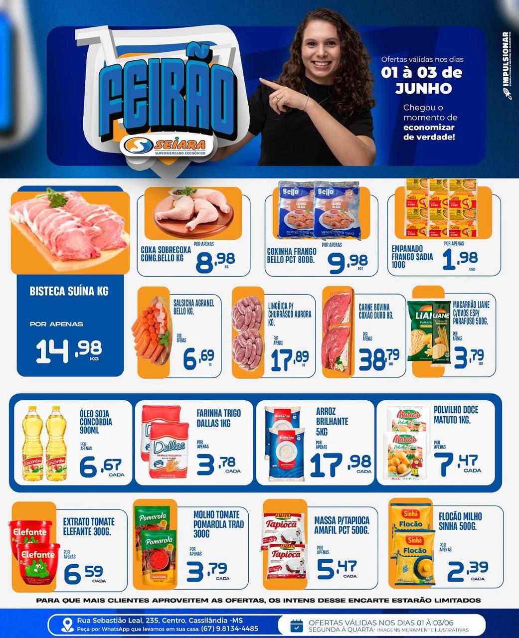Seiara Supermercado Econ&ocirc;mico: confira as ofertas do "Feir&atilde;o Seiara" (01 &agrave; 03 de junho)