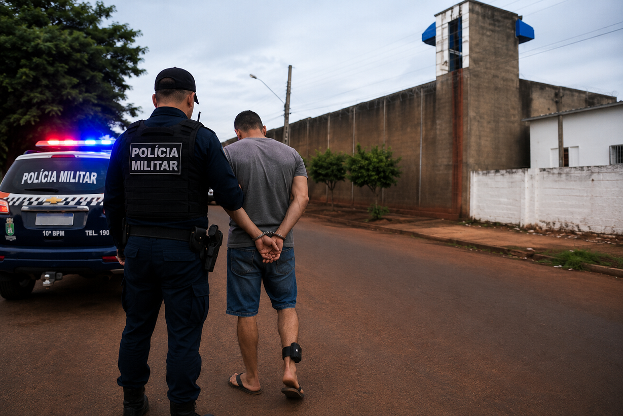Homem com tornozeleira &eacute; preso vigiando unidade penal no final de semana