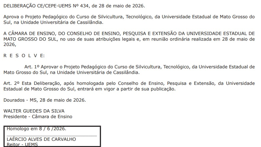 UEMS aprova novo curso superior para Cassilândia