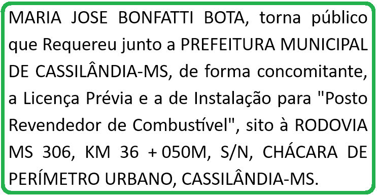 Licenciamento Ambiental: Maria Jos&eacute; Bonfatti Bota