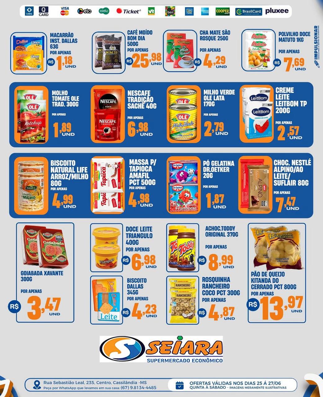 Seiara Supermercado Econ&ocirc;mico: ofertas do Final de Semana (25 &agrave; 27 de junho)
