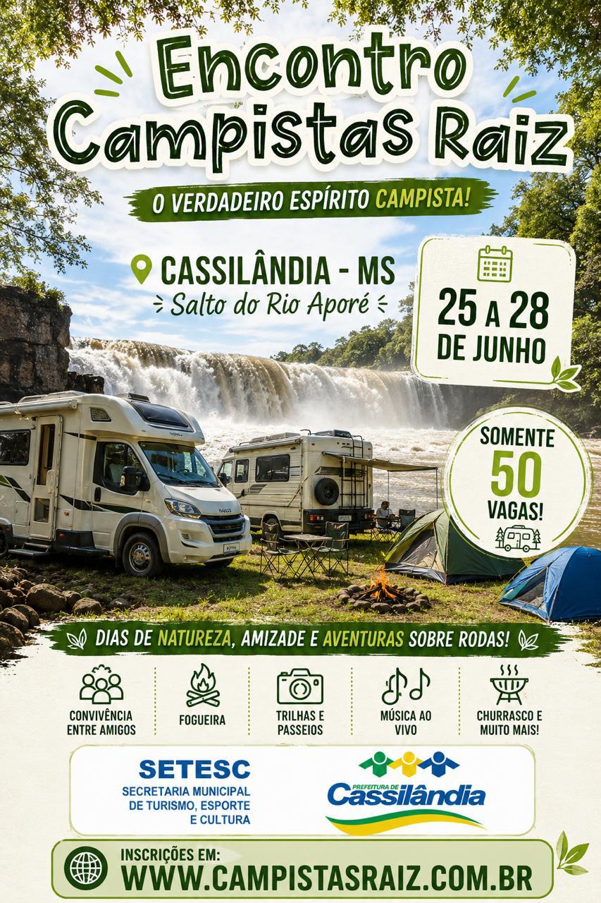Estilo de vida e economia: encontro de motorhomes em Cassil&acirc;ndia deve injetar R$ 50 mil no com&eacute;rcio local
