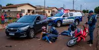 Colis&atilde;o entre carro e moto na Vila Izan&oacute;polis deixa duas mulheres feridas