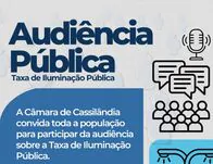 C&acirc;mara de Cassil&acirc;ndia realiza audi&ecirc;ncia p&uacute;blica para discutir taxa de ilumina&ccedil;&atilde;o p&uacute;blica nesta ter&ccedil;a-feira
