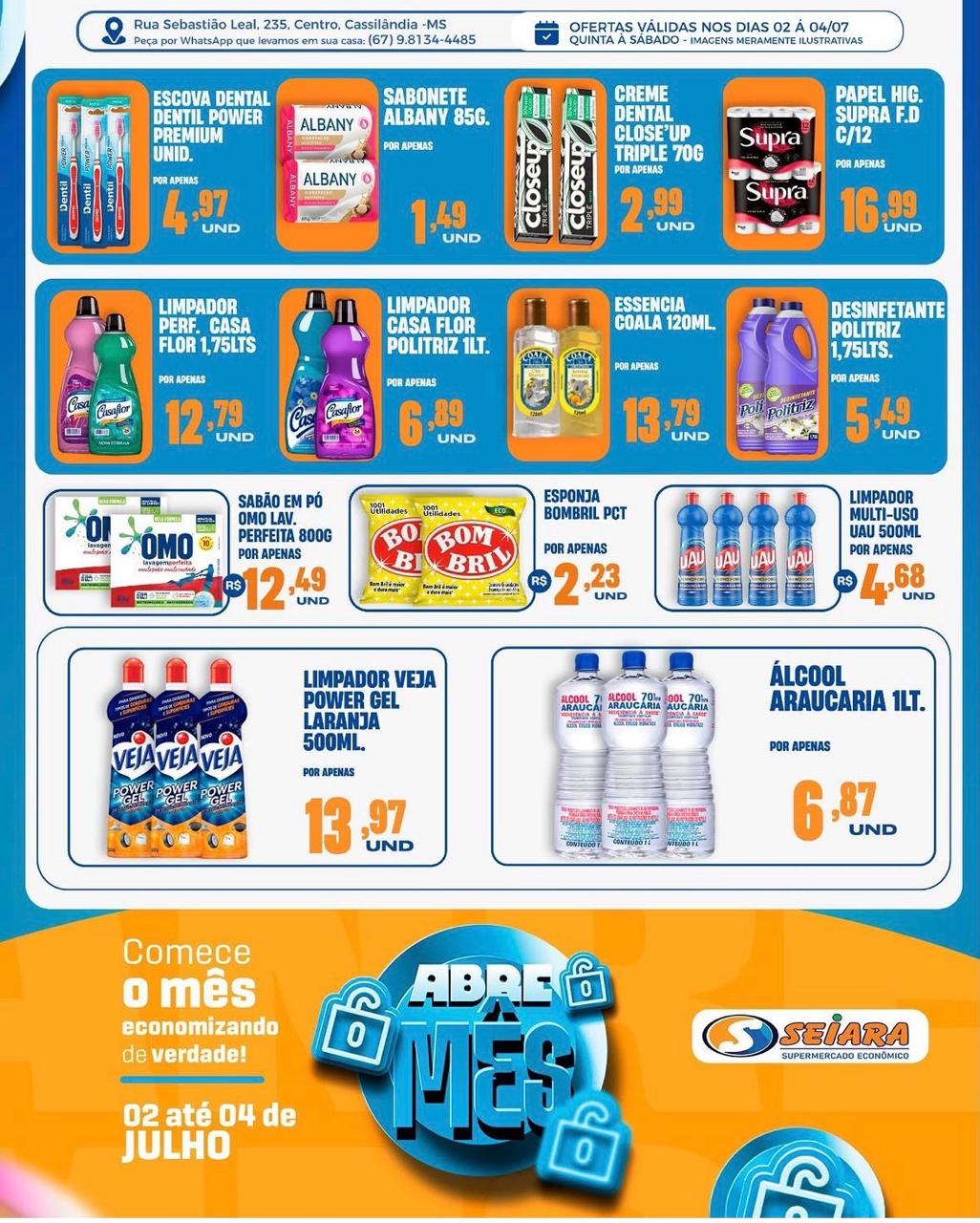 Seiara Supermercado Econ&ocirc;mico: confira as ofertas do "Abre M&ecirc;s" (02/07 e 04/07)