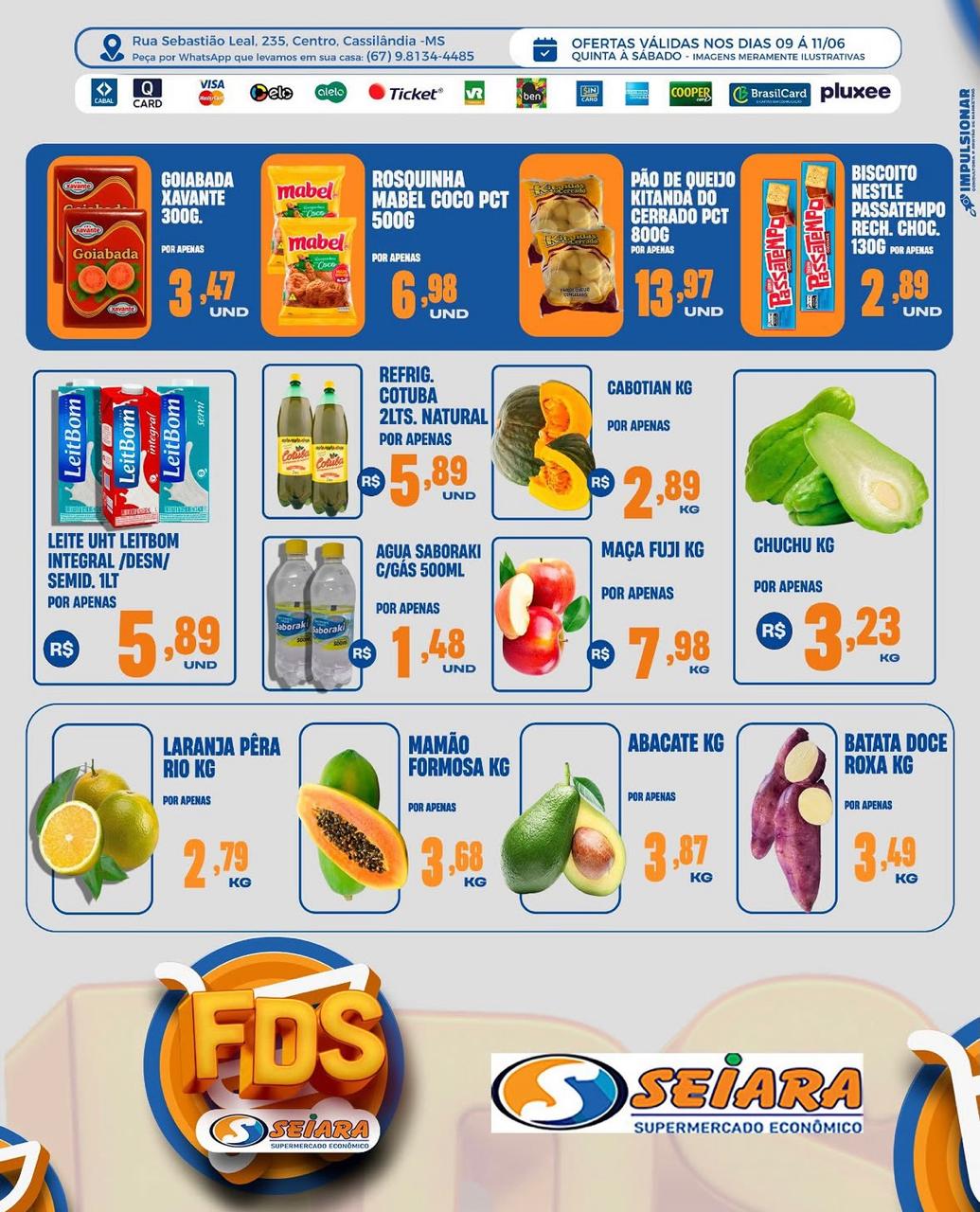 Seiara Supermercado Econ&ocirc;mico: ofertas do Final de Semana (09 &agrave; 11 de julho)