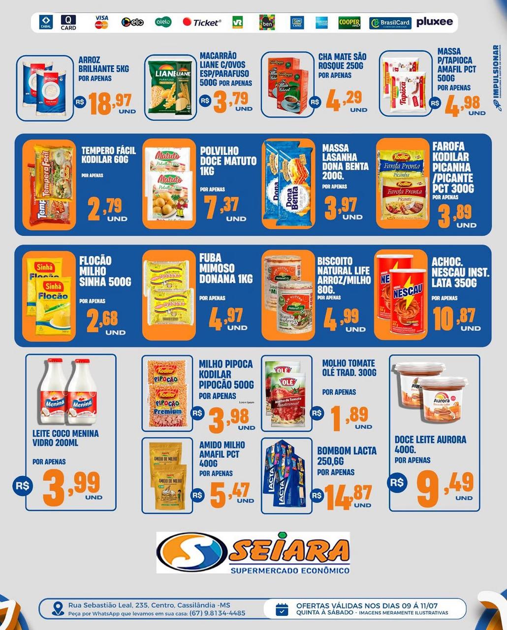 Seiara Supermercado Econ&ocirc;mico: ofertas do Final de Semana (09 &agrave; 11 de julho)