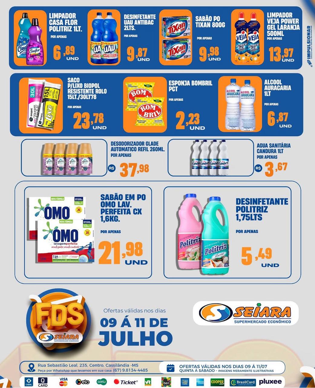 Seiara Supermercado Econ&ocirc;mico: ofertas do Final de Semana (09 &agrave; 11 de julho)