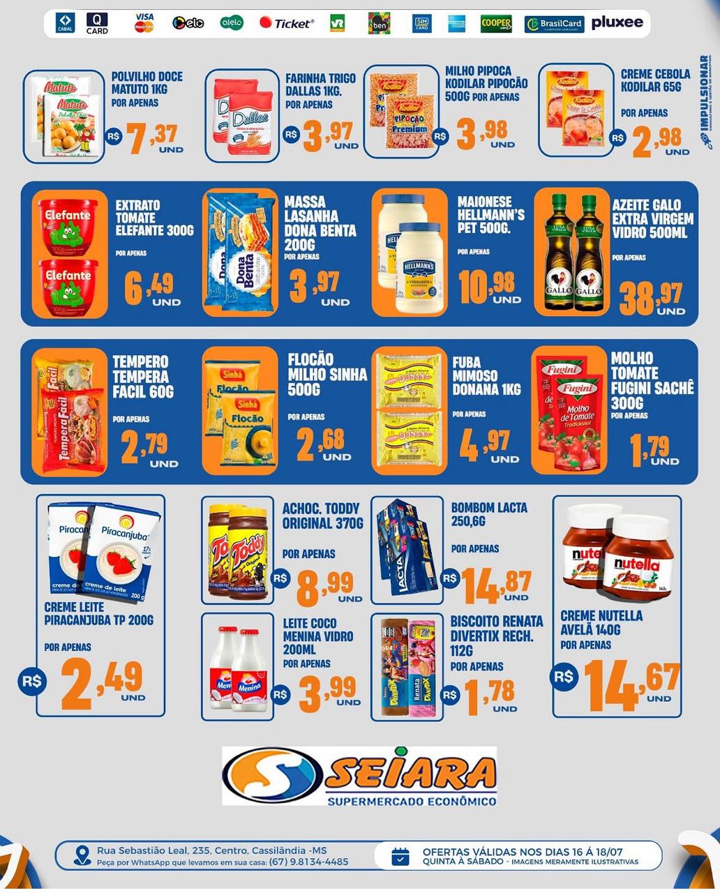 Seiara Supermercado Econômico: ofertas do Final de Semana (16 à 18 de julho)