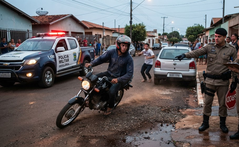 Motociclista conhecido da pol&iacute;cia foge de abordagem em Cassil&acirc;ndia