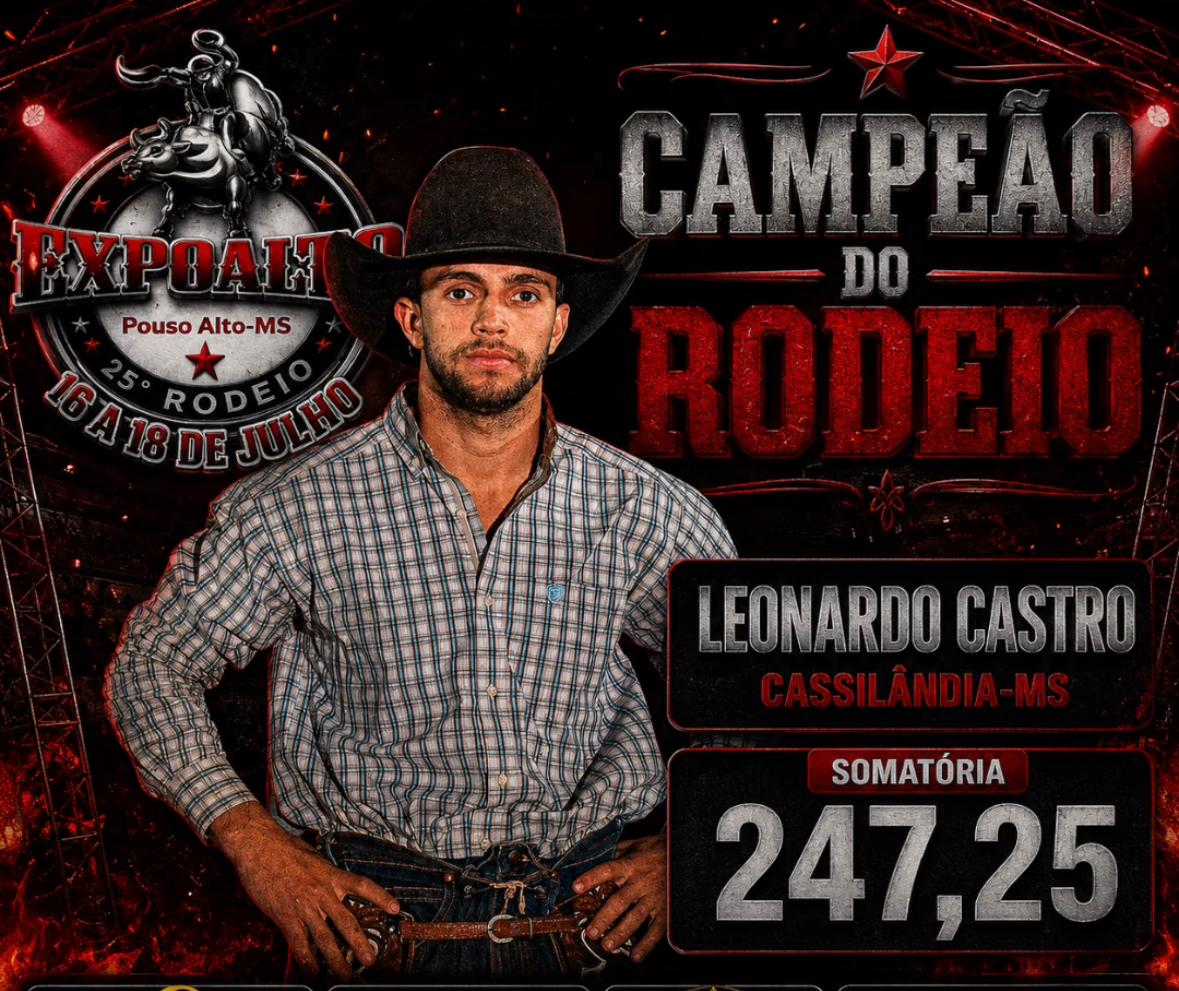 Léo Castro vence em Pouso Alto e confirma participação na Festa do Peão de Cassilândia