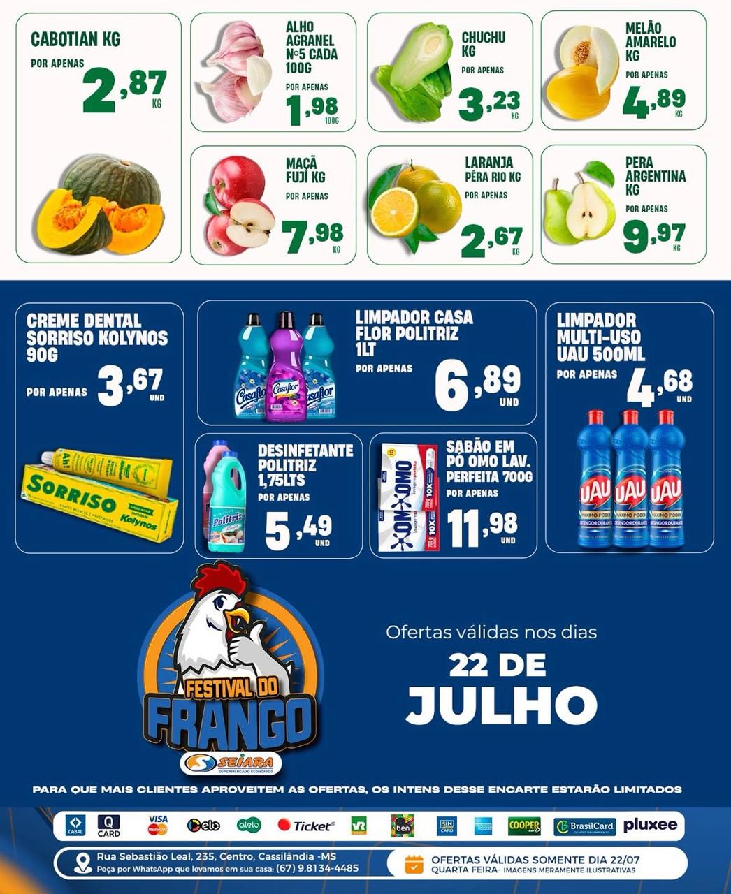 Seiara Supermercado Econômico: nesta quarta-feira tem Festival do Frango