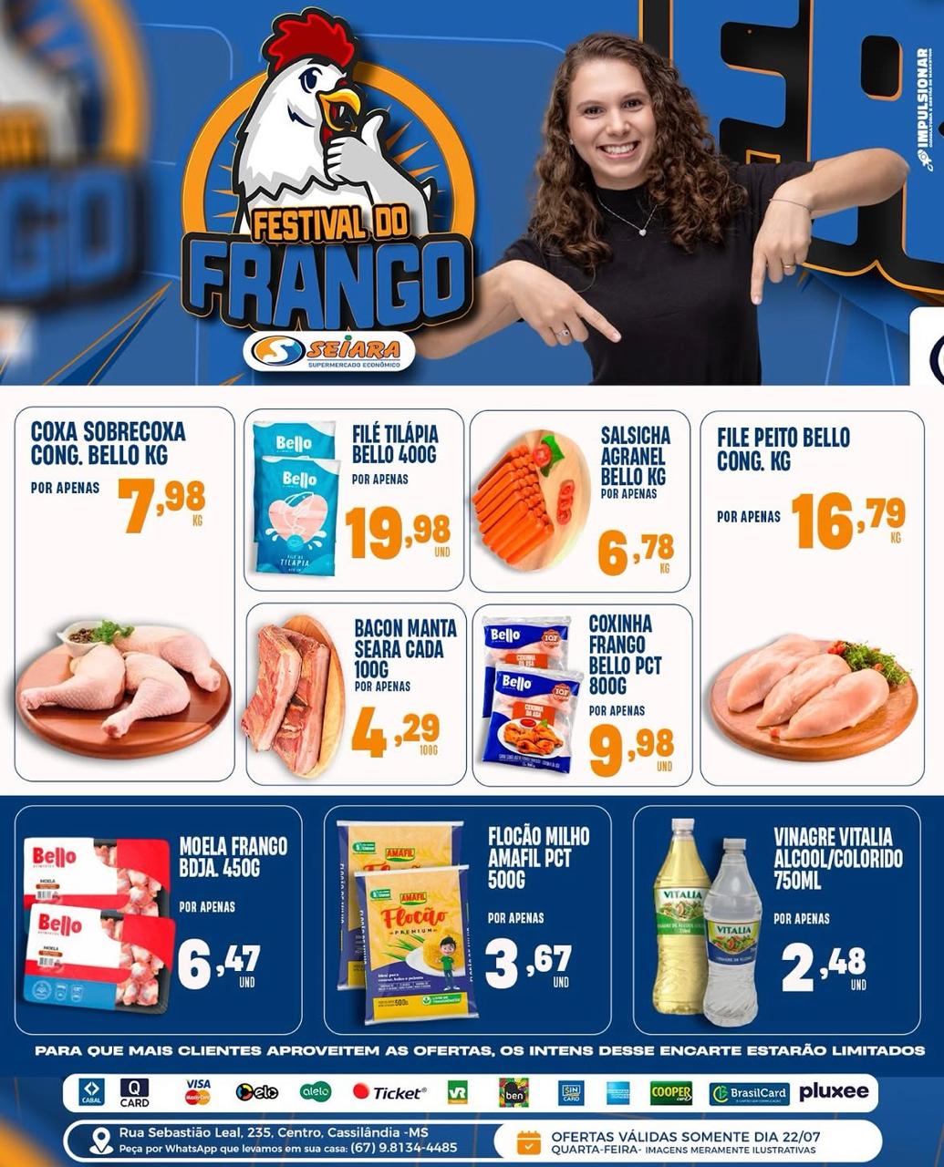 Seiara Supermercado Econômico: nesta quarta-feira tem Festival do Frango