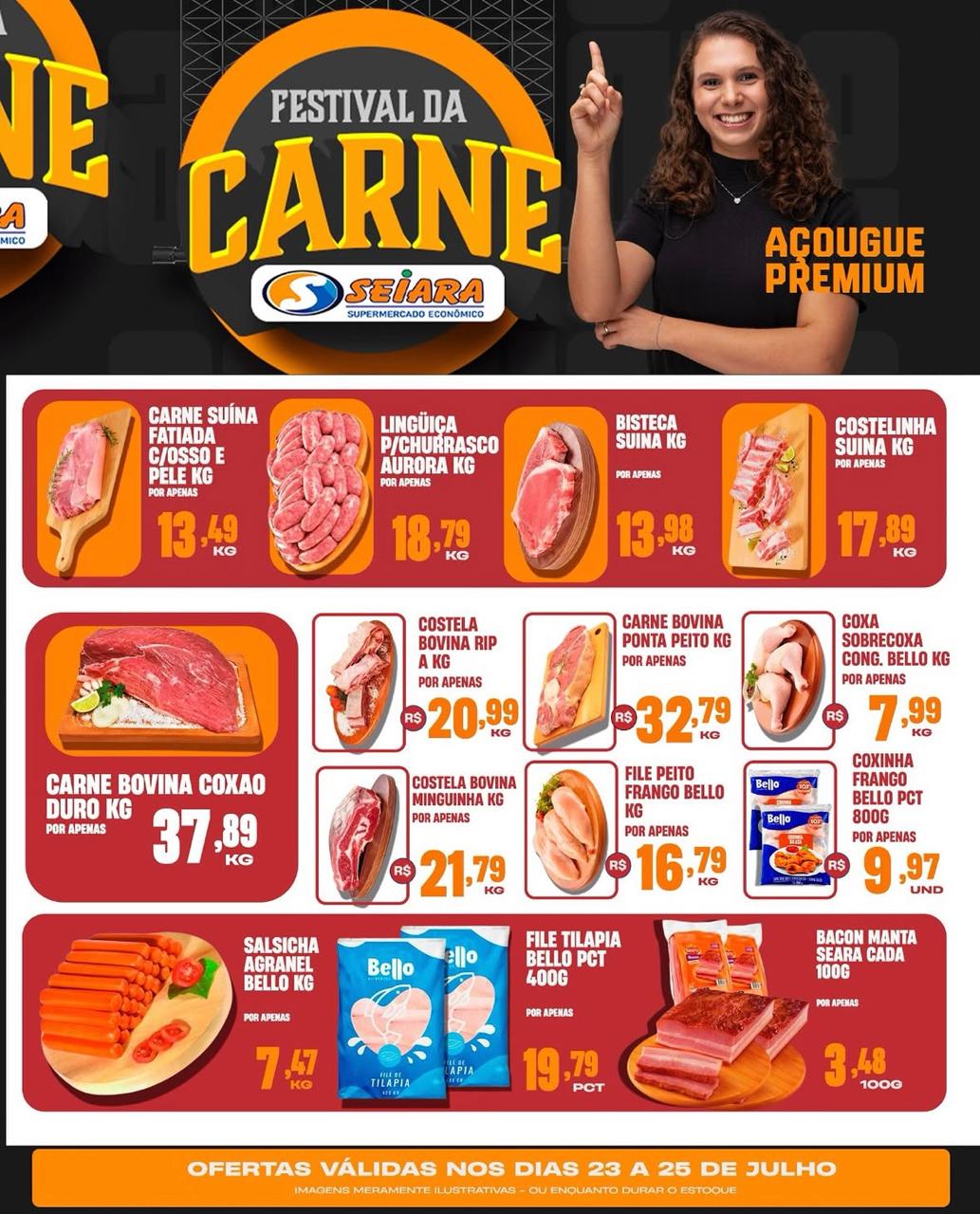 Seiara: ofertas do Final de Semana e do Festival da Carne (23 à 25 de julho)